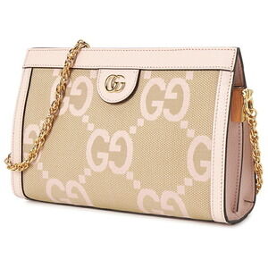 Gucci canvas pink jumbo GG shoulder Ophidia leather bag